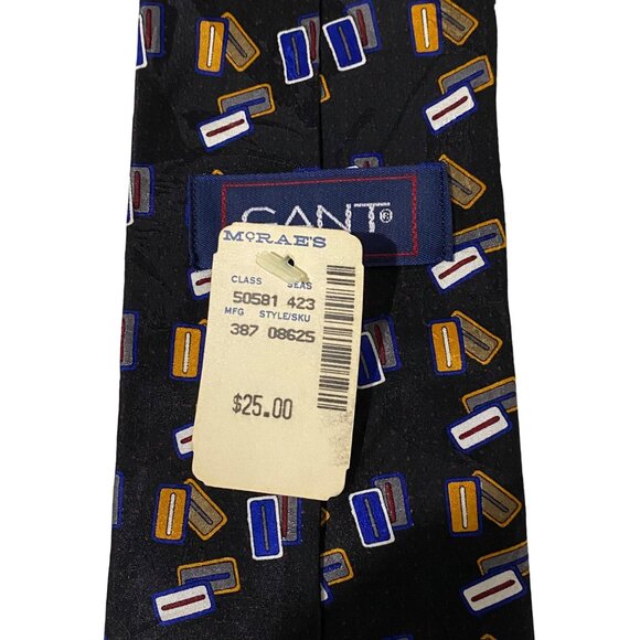 Gant Geometric Rectangles Mens Silk Tie USA Novelty Career Office Wear Business - Picture 3 of 4